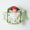 Tiny Organic Cotton Gnome Nature Doll in Bed